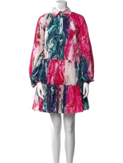 Pre-owned Aje Printed Mini Dress In Pink