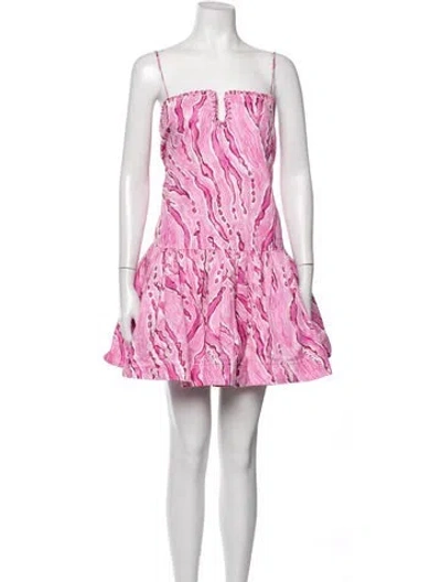 Pre-owned Aje Printed Mini Dress In Pink