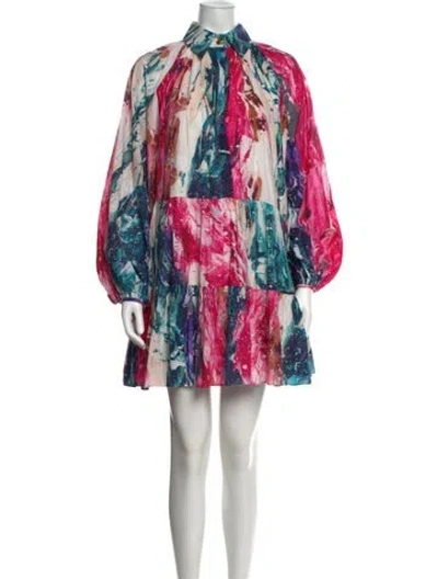Pre-owned Aje Printed Mini Dress In Pink