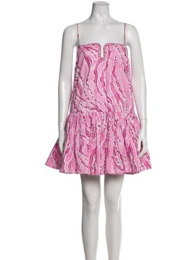 Pre-owned Aje Printed Mini Dress In Purple