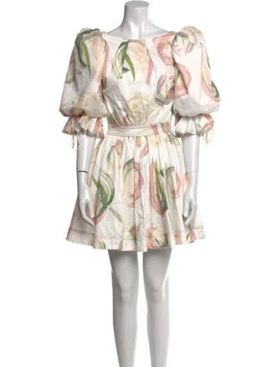 Pre-owned Aje Printed Mini Dress W/ Tags In White