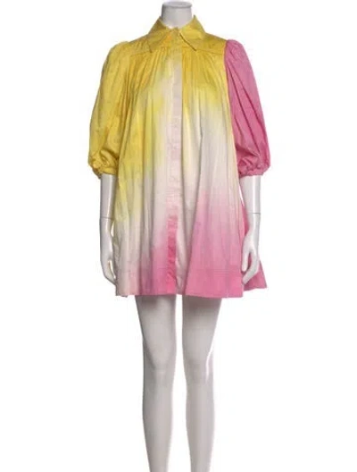 Pre-owned Aje Printed Mini Dress W/ Tags In Yellow