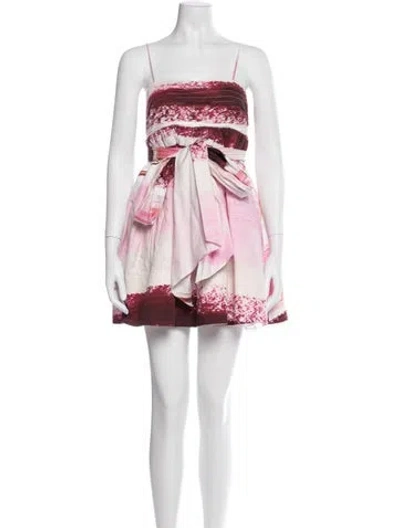 Pre-owned Aje Printed Mini Dress In White