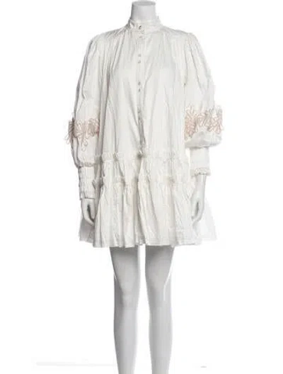 Pre-owned Aje Printed Mini Dress In White