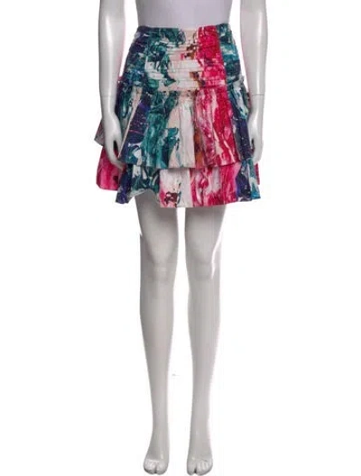 Pre-owned Aje Printed Mini Skirt In Multi
