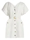 Aje Puff-sleeves Buttoned-front Mini Day Dress In White