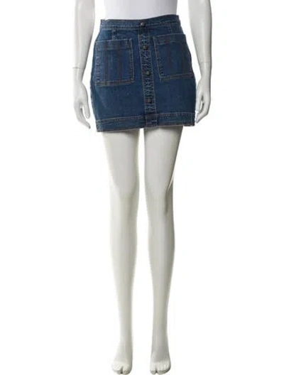 Pre-owned Aje Raw-edge Trim Mini Skirt In Blue