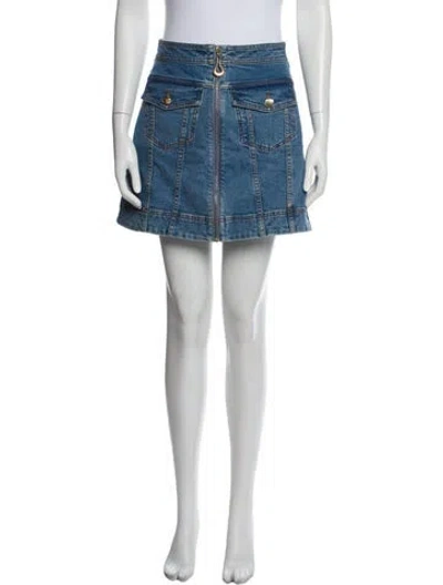 Pre-owned Aje Raw-edge Trim Mini Skirt In Blue