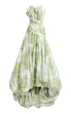Aje Reflector Pleated Gown In Green