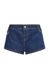 Aje Remie Cotton Denim Shorts In Blue
