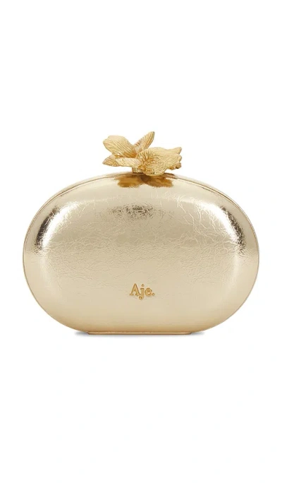 Aje Retrofete Clutch In Metallic Gold