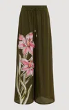 Aje Rhea Floral Silk Wide-leg Pants - In Green