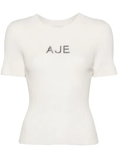Aje Ribbed Top In Neutrals