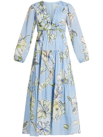 Aje Romantica Maxi Dress In Blue
