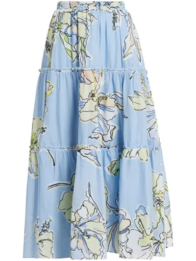 Aje Romantica Midi Skirt In Blue