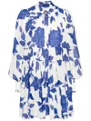 Aje Rose-print Cotton Shirtdress In White