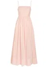 Aje Rosie Boned Cotton And Silk-blend Midi Dress In Pink