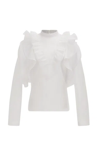 Aje Rowan Ruffled Top - In White