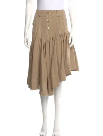 Pre-owned Aje Ruffle Embellishment Midi Length Skirt In Neutral