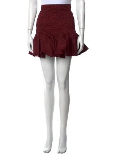 Pre-owned Aje Ruffle Embellishment Mini Skirt In Burgundy
