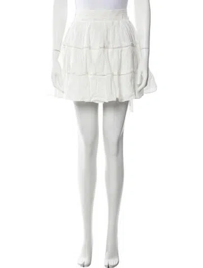 Pre-owned Aje Ruffle Embellishment Mini Skirt In White