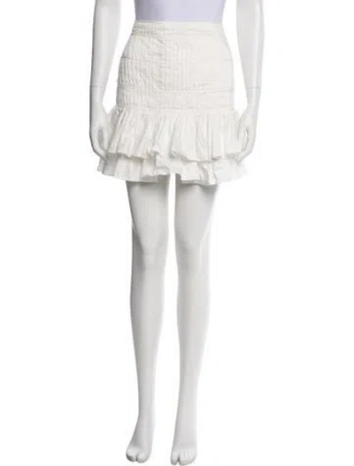 Pre-owned Aje Ruffle Embellishment Mini Skirt In White