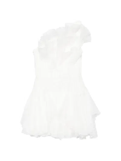 Aje Ruffled One-shoulder Dress In White