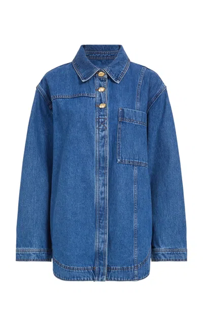 Aje Rylan Long-sleeve Denim Shirt In Blue