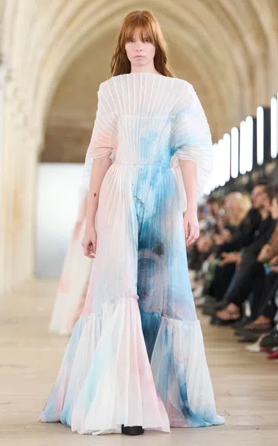 Aje Sabine Pleated Gown In Multi