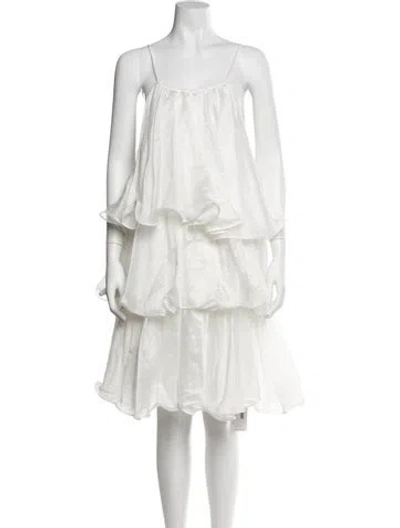 Pre-owned Aje Scoop Neck Knee-length Dress In Neutral