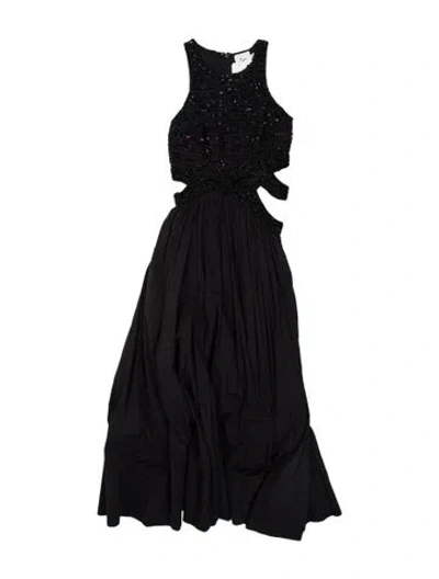 Pre-owned Aje Scoop Neck Long Dress In Black