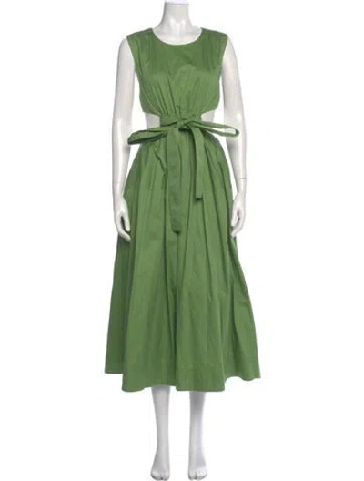 Pre-owned Aje Scoop Neck Long Dress In Green