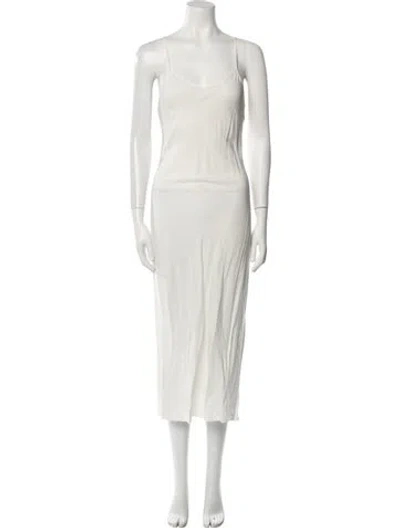 Pre-owned Aje Scoop Neck Long Dress In White