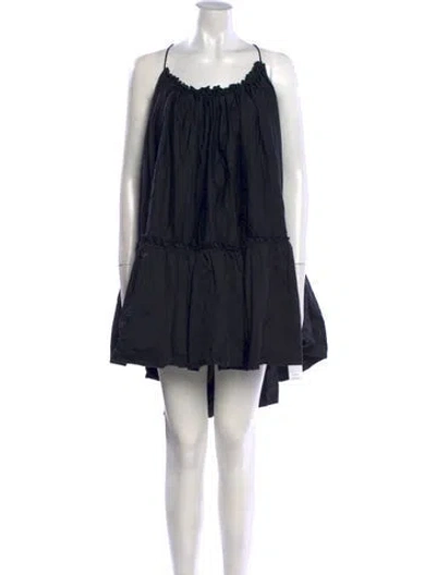 Pre-owned Aje Scoop Neck Mini Dress In Black