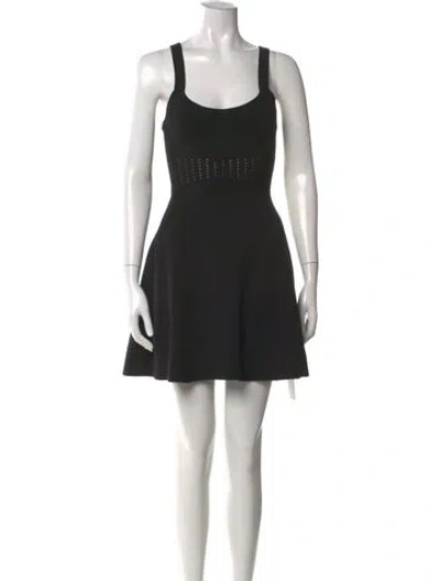 Pre-owned Aje Scoop Neck Mini Dress In Black