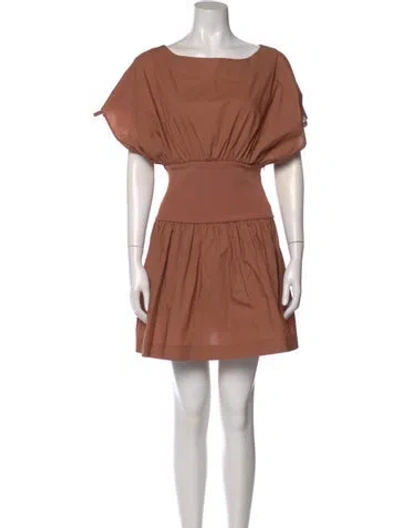 Pre-owned Aje Scoop Neck Mini Dress In Brown