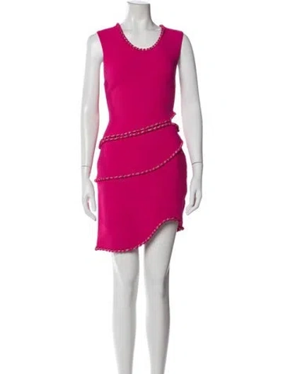 Pre-owned Aje Scoop Neck Mini Dress In Pink