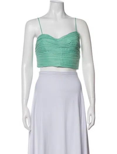 Pre-owned Aje Scoop Neck Sleeveless Crop Top In Green
