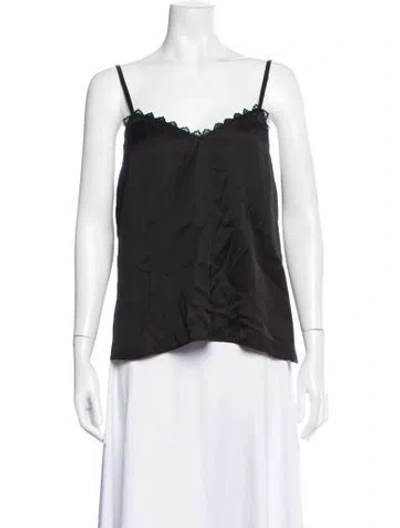 Pre-owned Aje Scoop Neck Sleeveless Top In Black