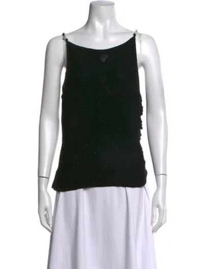 Pre-owned Aje Scoop Neck Sleeveless Top In Black