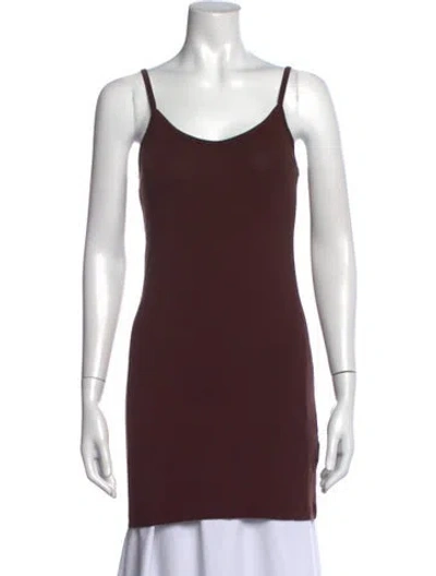 Pre-owned Aje Scoop Neck Sleeveless Top In Brown