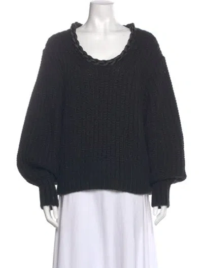 Pre-owned Aje Scoop Neck Sweater In Black
