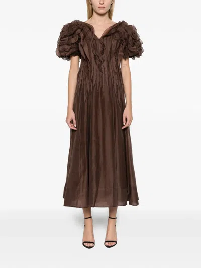 Aje Seraphina Midi Dress In Brown
