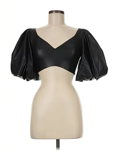 Pre-owned Aje Short Sleeve Top Black Sweetheart Neckline Tops