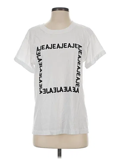 Pre-owned Aje Short Sleeve T-shirt In White