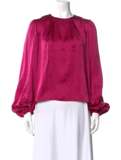 Pre-owned Aje Silk Crew Neck Blouse In Pink