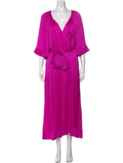 Pre-owned Aje Silk Long Dress In Pink
