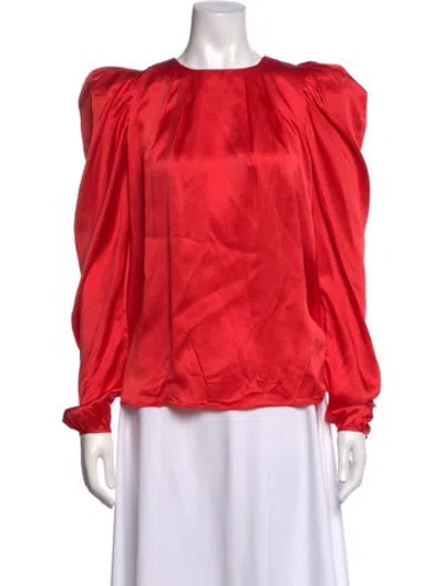 Pre-owned Aje Silk Printed Blouse In Red