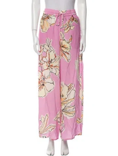 Pre-owned Aje Silk Wide Leg Pants In Pink