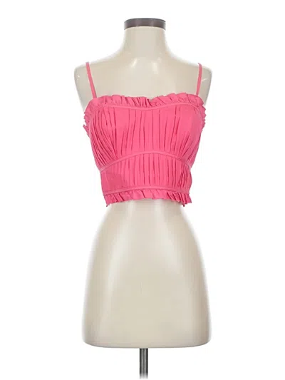 Aje Sleeveless Top Pink Strapless Neckline Tops